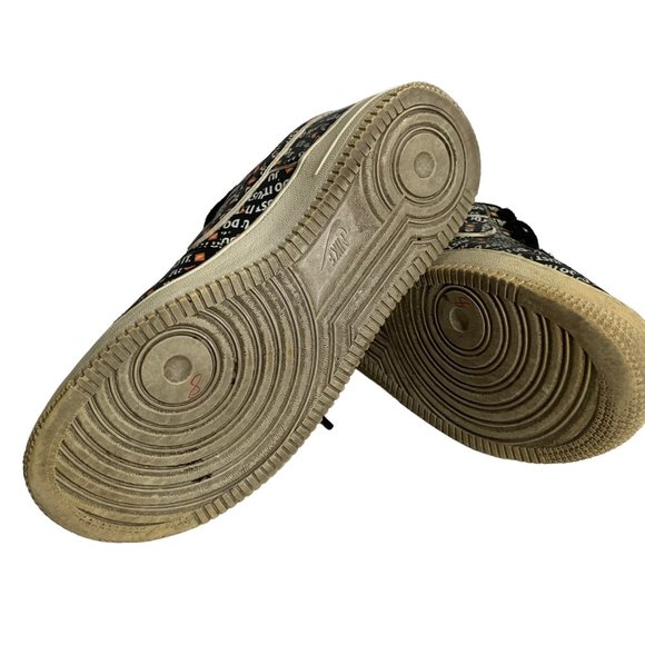 Nike Air Force 1 Low Top Shoes JUST DO IT Swoosh Black Size 5Y AO3977-001 - Picture 7 of 9